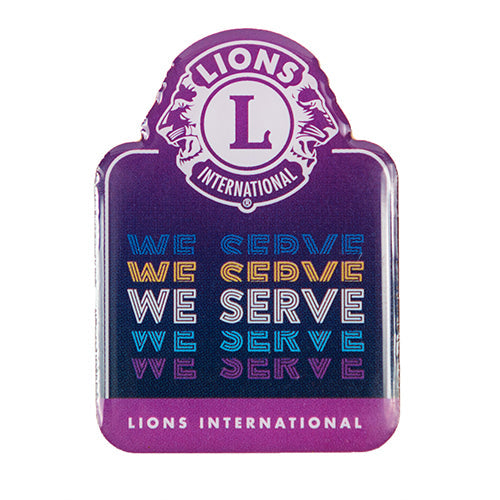 WE SERVE LIONS PIN