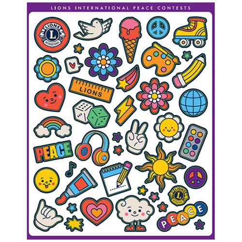 PEACE CONTESTS STICKER SHEETS - 5-PACK